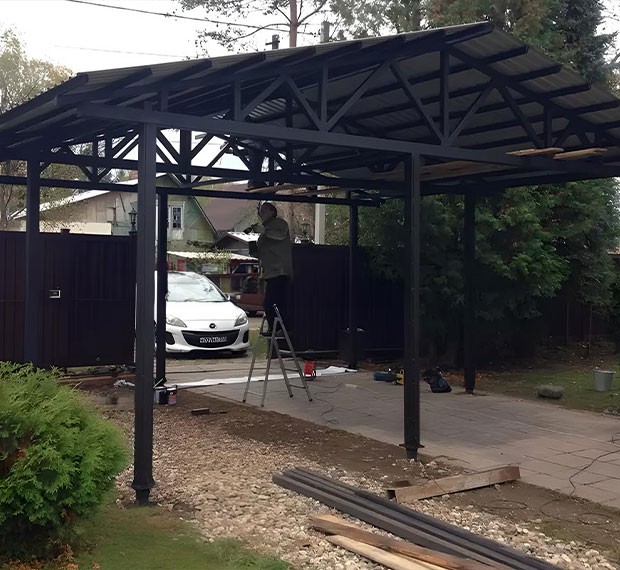 Винтовые сваи для навеса в Болхове